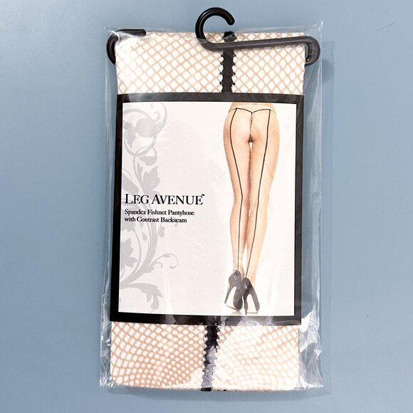 Leg Avenue Accessories - Leg Avenue Fishnet Pantyhose w/ Contrast Backseam